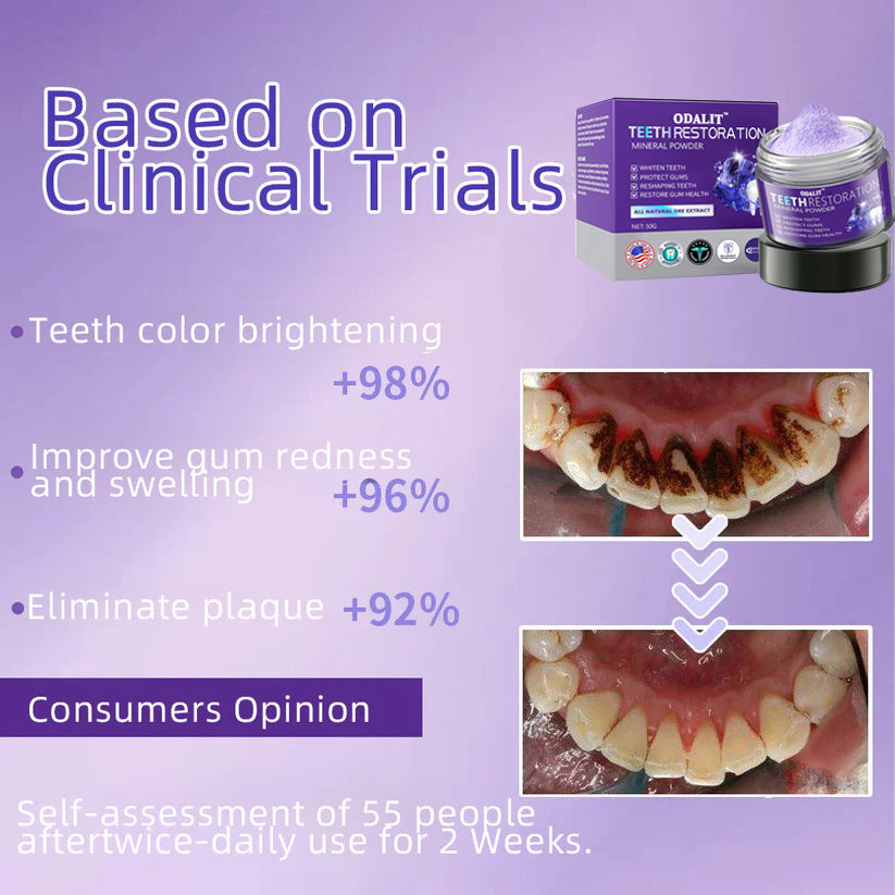 ODALIT™ TeethRestoration Mineral Powder🦷Obtain American Dental Association (ADA) Certification (Treats periodontitis and mouth ulcers, prevents tooth loss, and repairs gum recession） 
